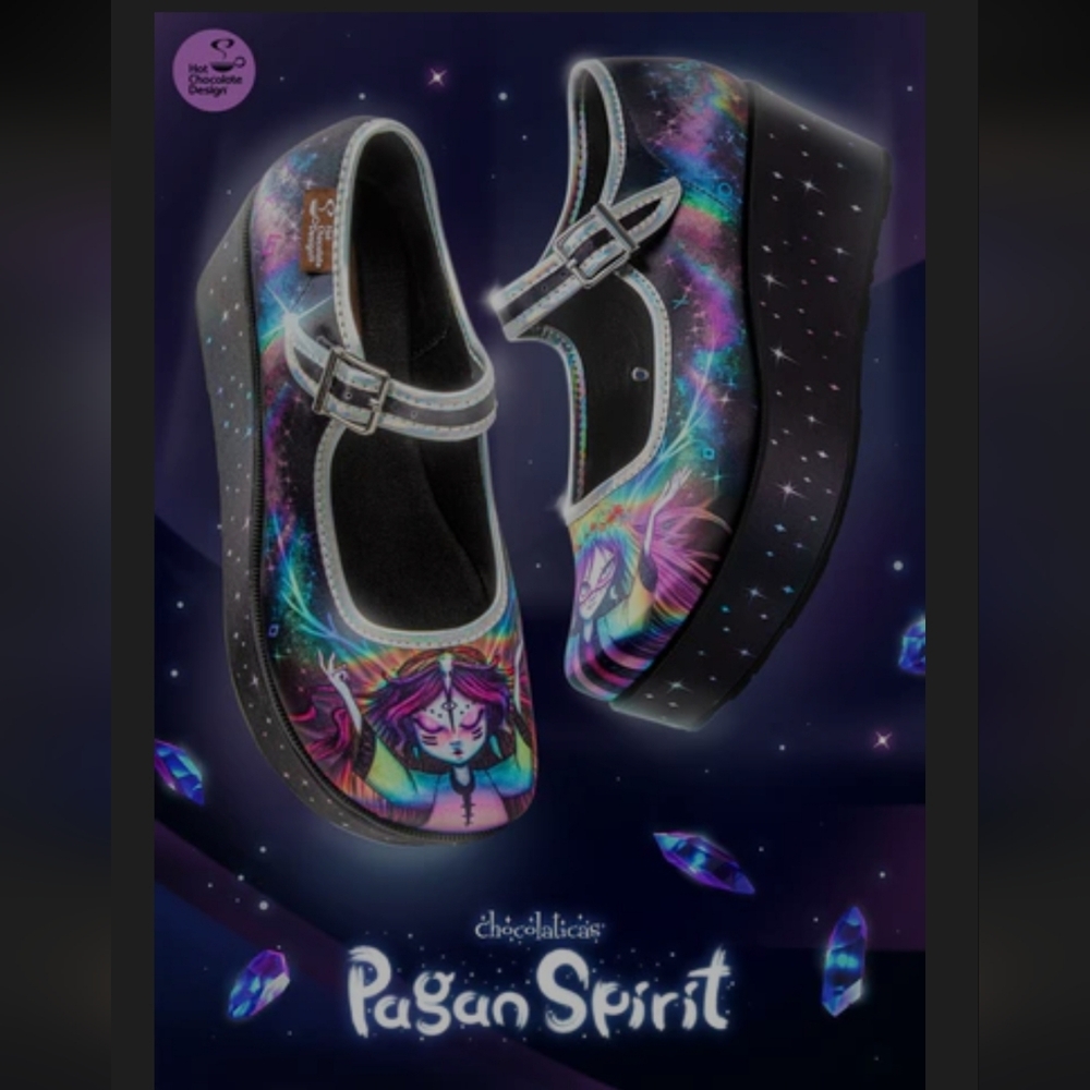 Dark Chocolate Design Pagan Spirit Platform Shoes